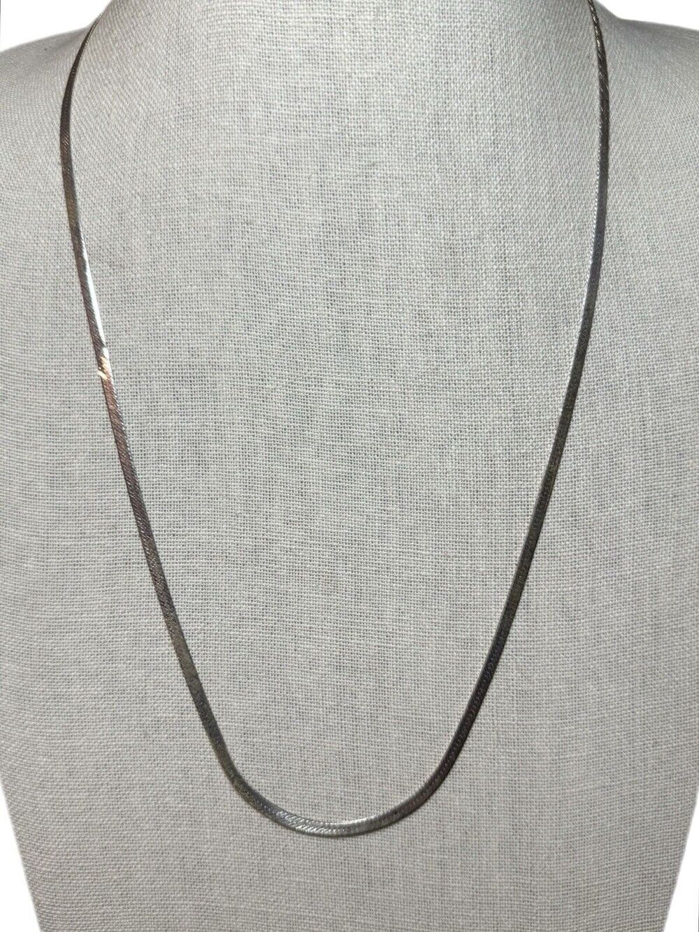 Milor Italy Sterling Silver 925 Flat Herringbone Necklace 27"
